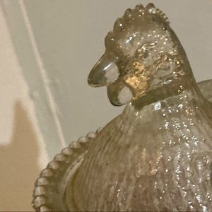 crystal rooster candy dish